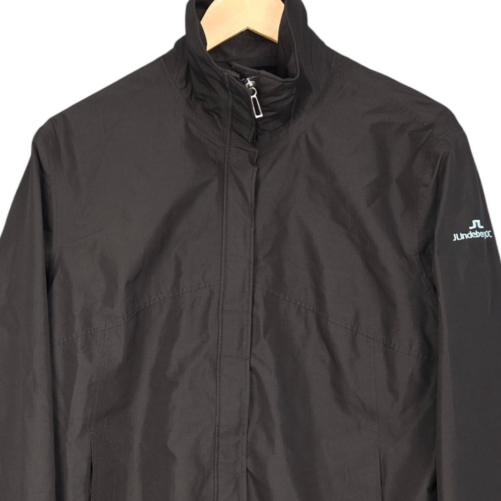 J.Lindeberg GORE-TEX Jacket Women XL Black Waterproof Full Zip Golf Rain Jacket